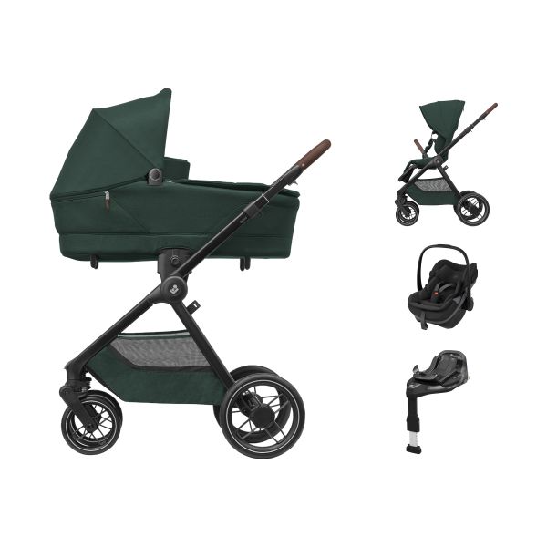 Maxi-Cosi Oxford+ 4-in-1 Kinderwagen Met Pebble Slide Pro Autostoel - Twillic Green/Onyx Black Maxi-Cosi Oxford+ 4-in-1 Kinderwagen Met Pebble Slide Pro Autostoel - Twillic Green/Onyx Black