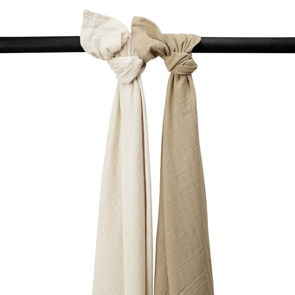 Meyco Swaddle Hydrofiel Pre-Washed Soft Sand/Taupe 120 x 120 cm 2-Pack Meyco Swaddle Hydrofiel Pre-Washed Soft Sand/Taupe 120 x 120 cm 2-Pack