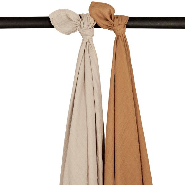 Meyco Swaddle Hydrofiel Pre-Washed Uni Sand/Toffee 120 x 120 cm 2-Pack Meyco Swaddle Hydrofiel Pre-Washed Uni Sand/Toffee 120 x 120 cm 2-Pack