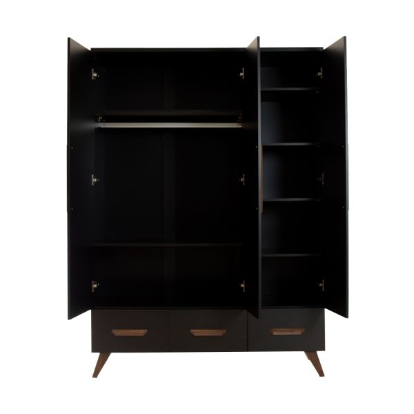 TWF Meegroeibed - Commode 3 Laden - Hanglegkast XL 3 Deuren 2 Lade Modena Walnoot TWF Meegroeibed - Commode 3 Laden - Hanglegkast XL 3 Deuren 2 Lade Modena Walnoot