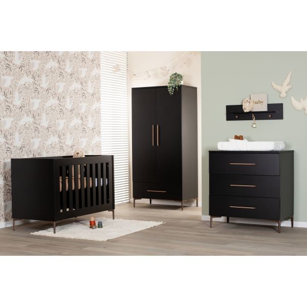 TWF Ledikant 70 x 140 - Commode 3 Laden - Hanglegkast 2 Deuren 1 Lade Modena Metaal TWF Ledikant 70 x 140 - Commode 3 Laden - Hanglegkast 2 Deuren 1 Lade Modena Metaal