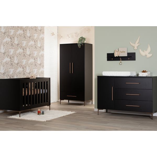 TWF Ledikant 70 x 140 - Commode XL 3 Laden 1 Deur - Hanglegkast 2 Deuren 1 Lade Modena Metaal TWF Ledikant 70 x 140 - Commode XL 3 Laden 1 Deur - Hanglegkast 2 Deuren 1 Lade Modena Metaal