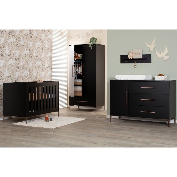TWF Ledikant 70 x 140 - Commode XL 3 Laden 1 Deur - Hanglegkast 2 Deuren 1 Lade Modena Metaal TWF Ledikant 70 x 140 - Commode XL 3 Laden 1 Deur - Hanglegkast 2 Deuren 1 Lade Modena Metaal