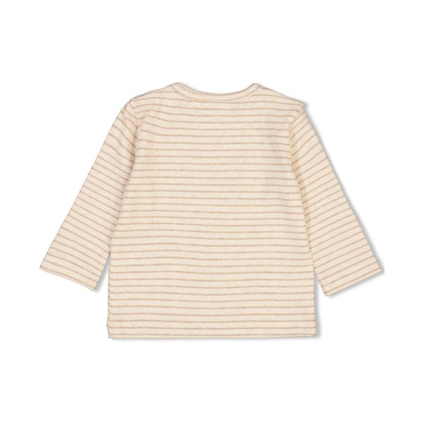 Feetje T-Shirt Print Rib Streep The Magic Is In You Taupe Melange 44