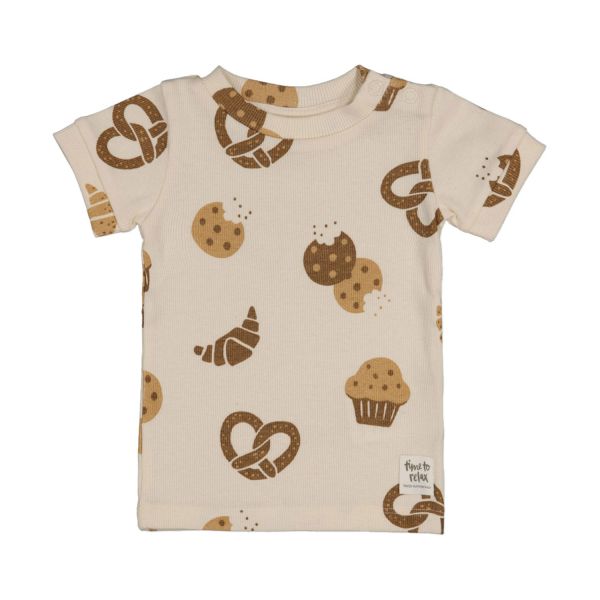 Feetje Premium Summerwear Shortama - Cosy Crumbs - Mt. 80 - Offwhite