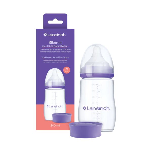 Lansinoh Fles Met Natural Wave Speen 240 ml Lansinoh Fles Met Natural Wave Speen 240 ml