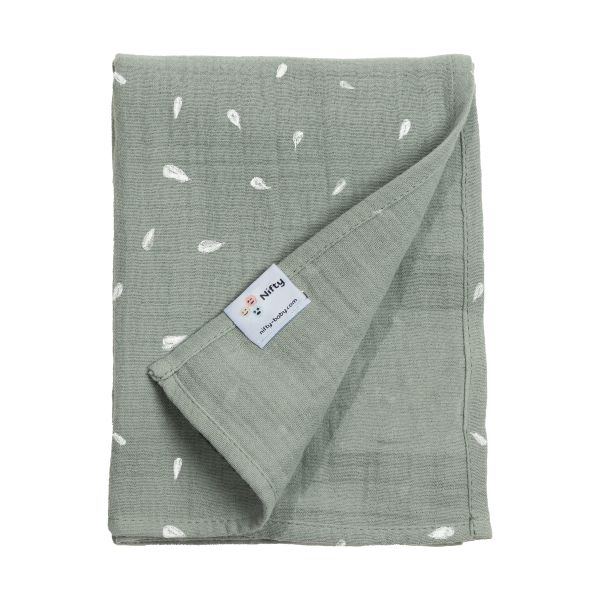 Nifty Hydrofiel doek - Olive Print - 120 x 120 cm Nifty Hydrofiel doek - Olive Print - 120 x 120 cm