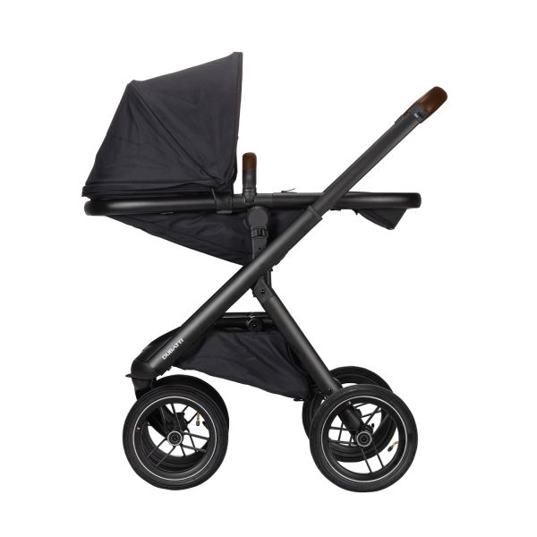 Dubatti One E5 Kinderwagen 2-in-1 Black Frame Black/Dark Brown