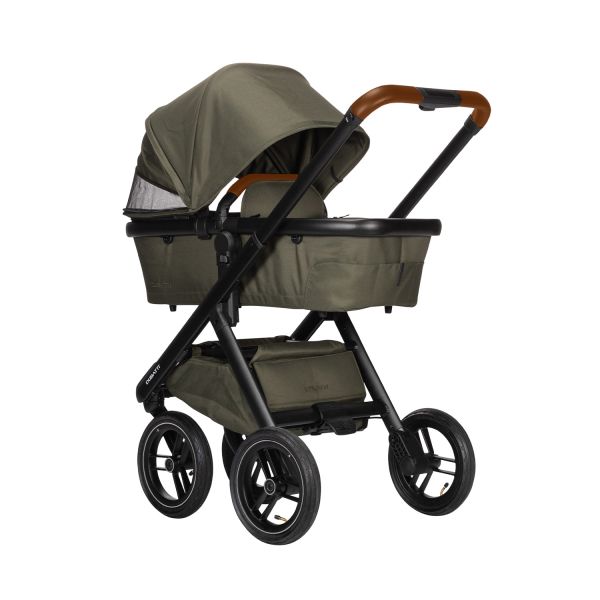 Dubatti One E5 Kinderwagen 2-in-1 Green Frame Black/Cognac Dubatti One E5 Kinderwagen 2-in-1 Green Frame Black/Cognac