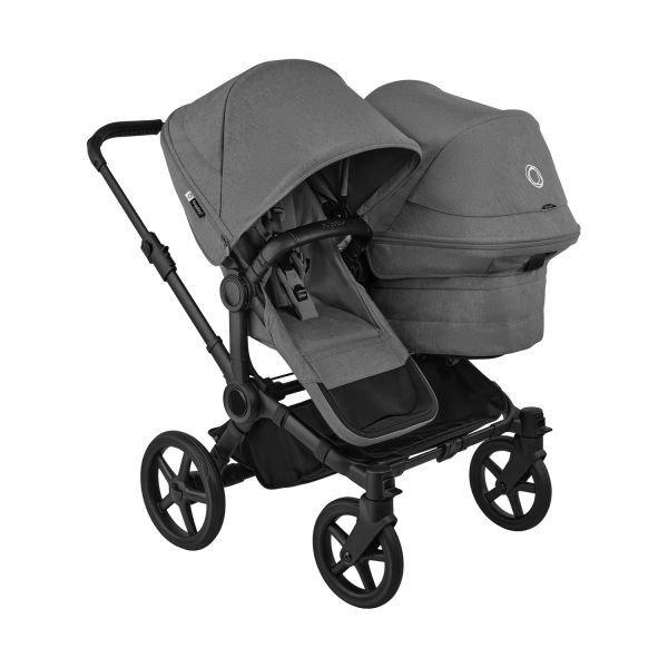 Bugaboo Donkey 6 Double Kinderwagen - Essentiël Bundel - Black/Moon Grey Bugaboo Donkey 6 Double Kinderwagen - Essentiël Bundel - Black/Moon Grey