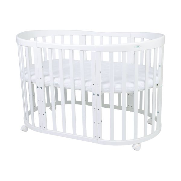 Waldin Oval Combibed 7‑in‑1 - White inclusief matras Waldin Oval Combibed 7‑in‑1 - White inclusief matras