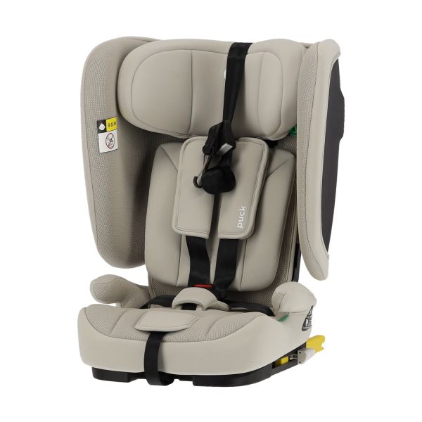 Puck autostoel JIM-sand opvouwbaar Groep 1/2/3 (76-150 cm)