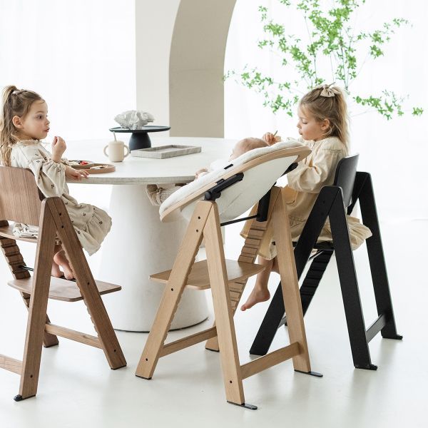 Kidsmill Up! Kinderstoel Incl. Kunststof Babyset Oatmeal - Beuken Zwart