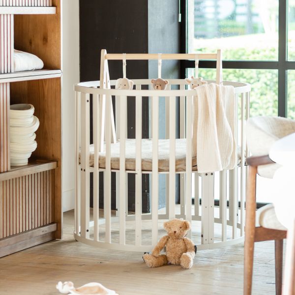 Puck Ronde Box - Oatmeal - Inclusief Matras Puck Ronde Box - Oatmeal - Inclusief Matras