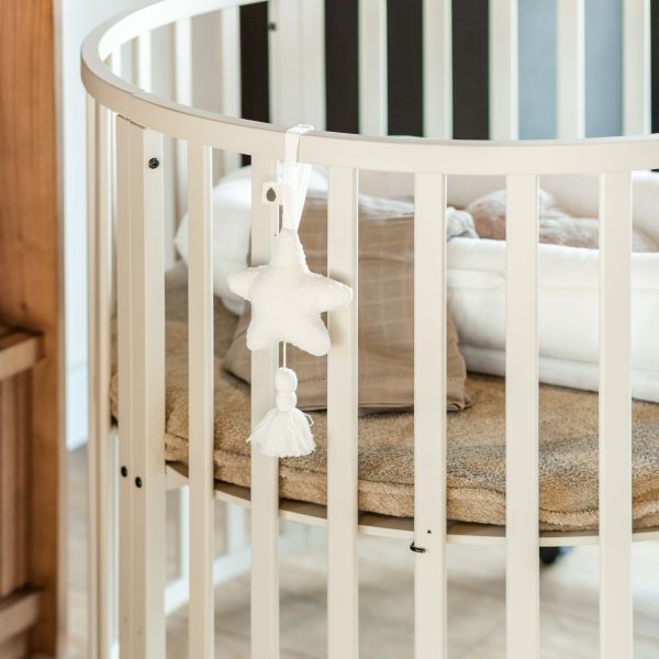 Puck Ronde Box - Oatmeal - Inclusief Matras Puck Ronde Box - Oatmeal - Inclusief Matras