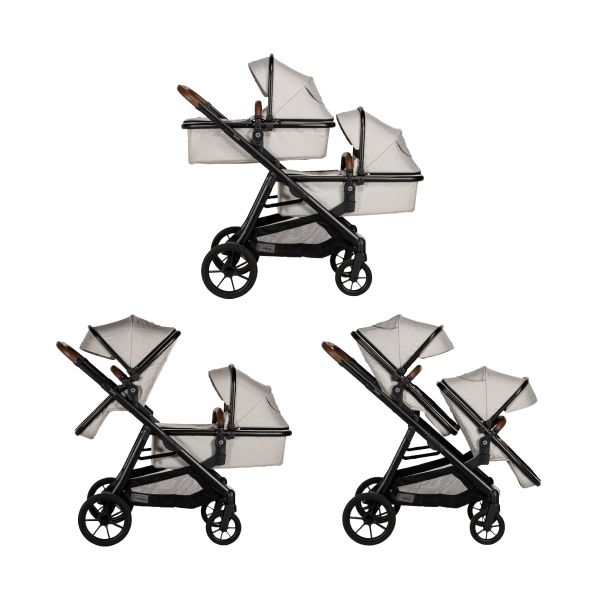 Qute Q-Twin 2-in-1 Kinderwagen - Jeans Clay Qute Q-Twin 2-in-1 Kinderwagen - Jeans Clay