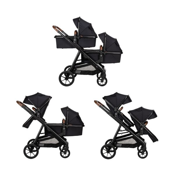 Qute Q-Twin 2-in-1 Kinderwagen - Jeans Zwart Qute Q-Twin 2-in-1 Kinderwagen - Jeans Zwart