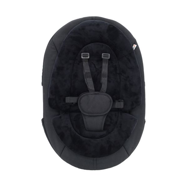 Qute Q-Sittle Newborn Rocker Woody Black + Bekleding Black