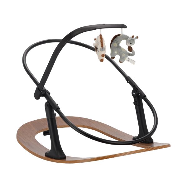 Qute Q-Sittle Newborn Rocker Woody Black + Bekleding Black