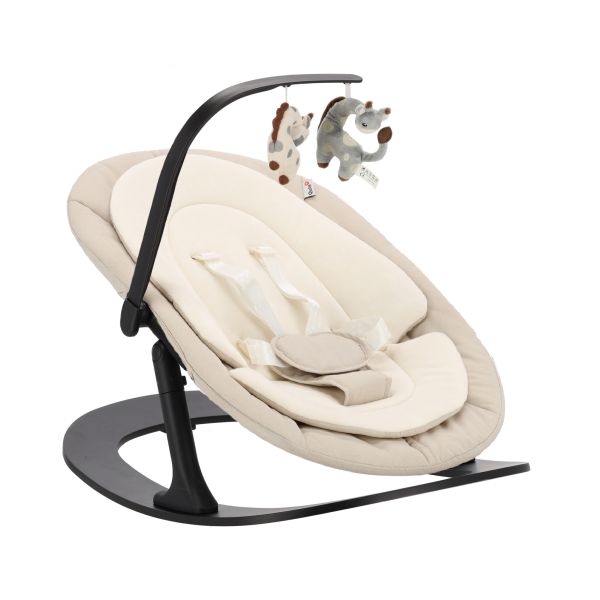Qute Q-Sittle Newborn Rocker Black + Bekleding Ivory