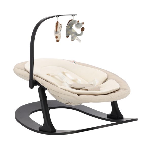Qute Q-Sittle Newborn Rocker Black + Bekleding Ivory
