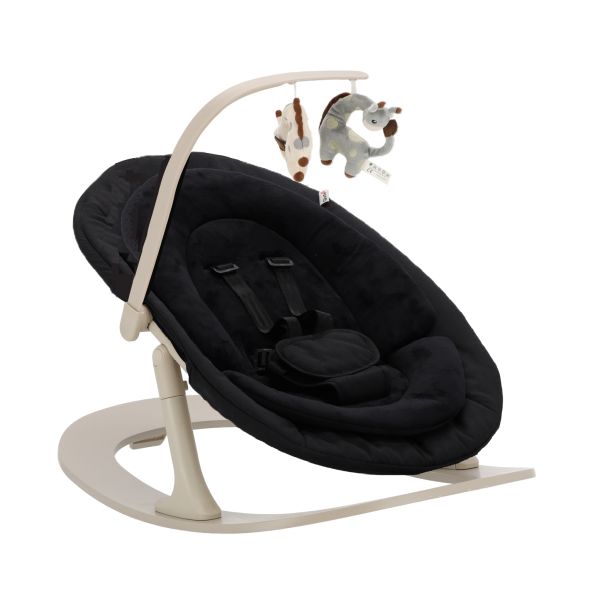 Qute Q-Sittle Newborn Rocker Clay + Bekleding Black Qute Q-Sittle Newborn Rocker Clay + Bekleding Black