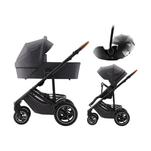 Britax Römer Smile 5Z Kinderwagen 2-in-1 - Midnight Grey | Autostoel BABY-SAFE PRO - Style Mineral Grey