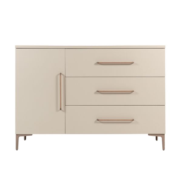 TWF Ledikant 70 x 140 - Commode XL 3 Laden 1 Deur Metaal - Hanglegkast XL 3 Deuren 2 Lade Salerno Metaal