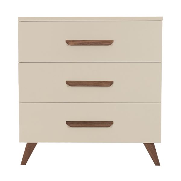 TWF Ledikant 60 x 120 - Commode 3 Laden - Hanglegkast 2 Deuren 1 Lade Salerno Walnoot