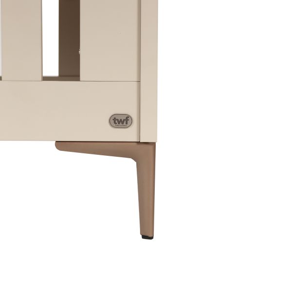 TWF Ledikant 70 x 140 - Commode 3 Laden - Hanglegkast XL 3 Deuren 2 Lade Salerno Metaal