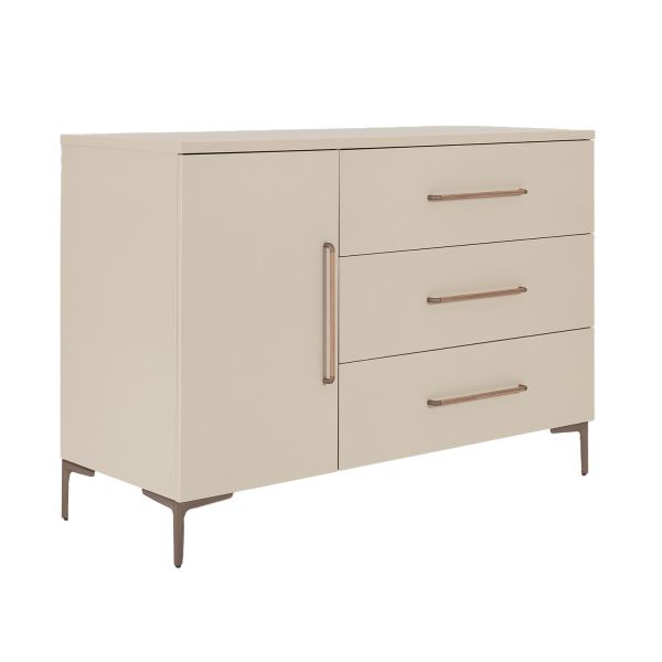 TWF Ledikant 70 x 140 - Commode XL 3 Laden 1 Deur Metaal - Hanglegkast XL 3 Deuren 2 Lade Salerno Metaal
