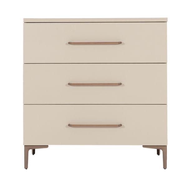 TWF Ledikant 70 x 140 - Commode 3 Laden - Hanglegkast XL 3 Deuren 2 Lade Salerno Metaal