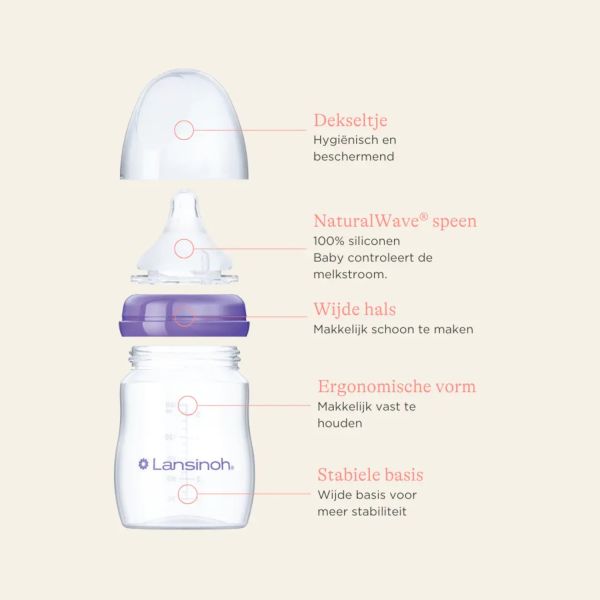 Lansinoh Babyfles - NaturalWave® Speen - 2x 160 ml