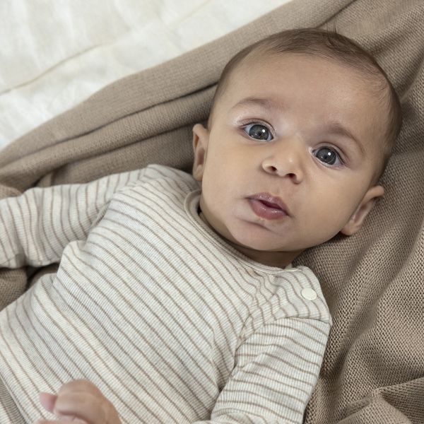 Feetje T-Shirt Print Rib Streep The Magic Is In You Taupe Melange 44