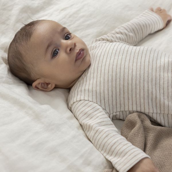 Feetje T-Shirt Print Rib Streep The Magic Is In You Taupe Melange 44