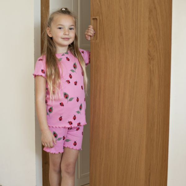 Feetje Premium Summerwear Shortama - Lily Ladybug - Mt. 74 - Roze