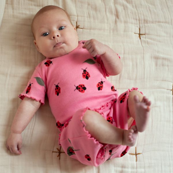 Feetje Premium Summerwear Shortama - Lily Ladybug - Mt. 74 - Roze