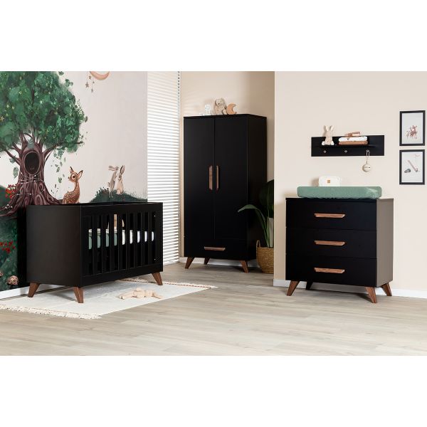 TWF Meegroeibed - Commode 3 Laden - Hanglegkast 2 Deuren 1 Lade Modena Walnoot TWF Meegroeibed - Commode 3 Laden - Hanglegkast 2 Deuren 1 Lade Modena Walnoot