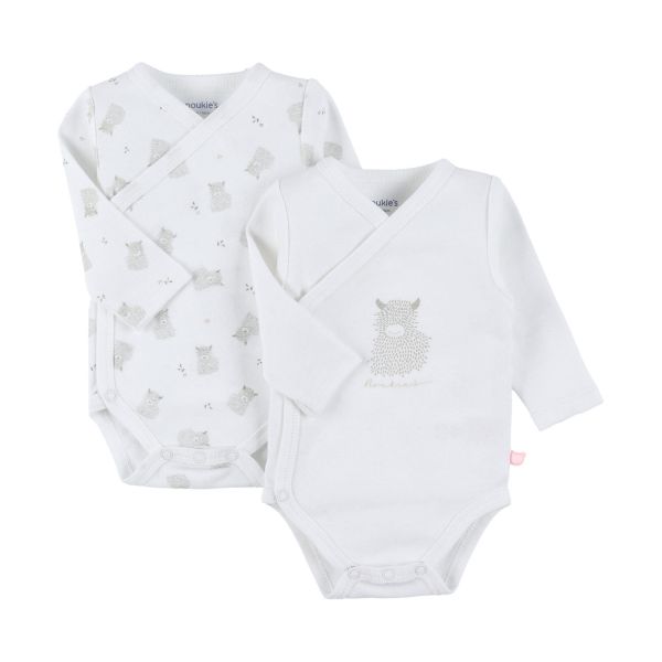 Noukie's F&O Overslagrompers - 2 Stuks - 00 Mnd - Biokatoen Noukie's F&O Overslagrompers - 2 Stuks - 00 Mnd - Biokatoen