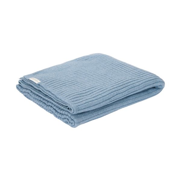 Little Dutch Wiegdeken Gebreid Pure - 70 x 100 cm - Denim Blue