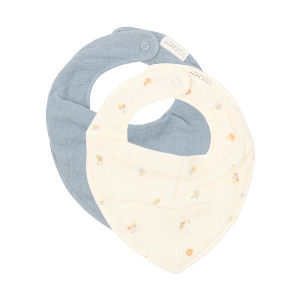 Little Dutch Forest Treasures Bandana Slab - (Set van 2) - Hydrofiel - Denim Blue Little Dutch Forest Treasures Bandana Slab - (Set van 2) - Hydrofiel - Denim Blue