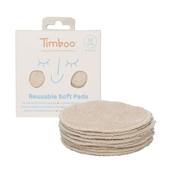 Timboo Zachte Herbruikbare Doekjes - Ø10 cm - 12 Stuks - Frosted Almond