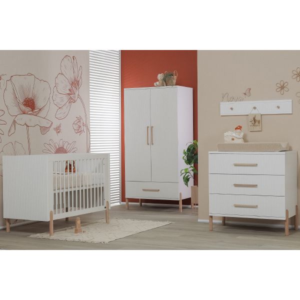 TWF Ledikant 70 x 140 - Commode 3 Laden - Hanglegkast 2 Deuren 1 Laden Curve TWF Ledikant 70 x 140 - Commode 3 Laden - Hanglegkast 2 Deuren 1 Laden Curve