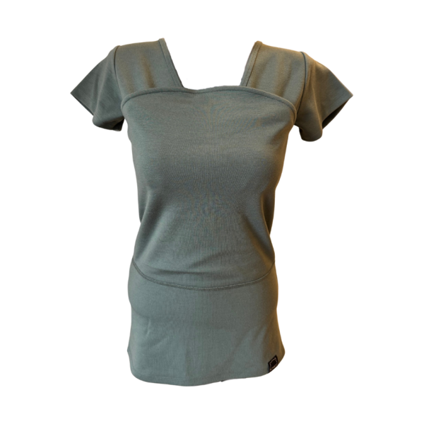 Womboo Buidelshirt Vrouw - Groen/Grijs - Maat XL Womboo Buidelshirt Vrouw - Groen/Grijs - Maat XL