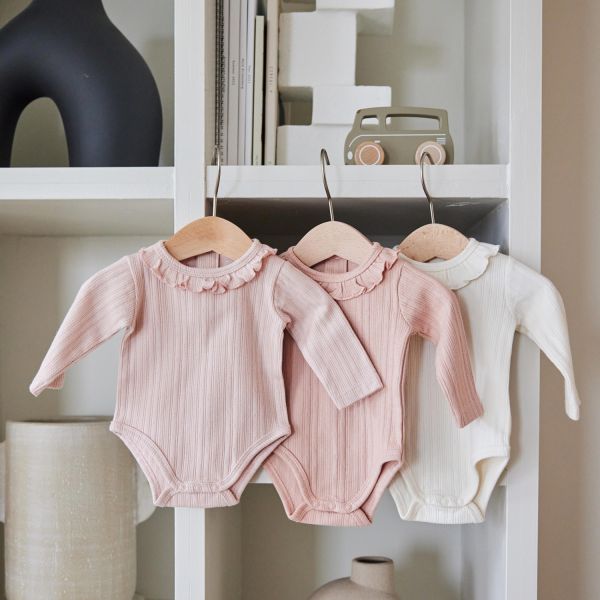 Dirkje Romper Lange Mouw Multi Colour Pink 3-Pack 74/80