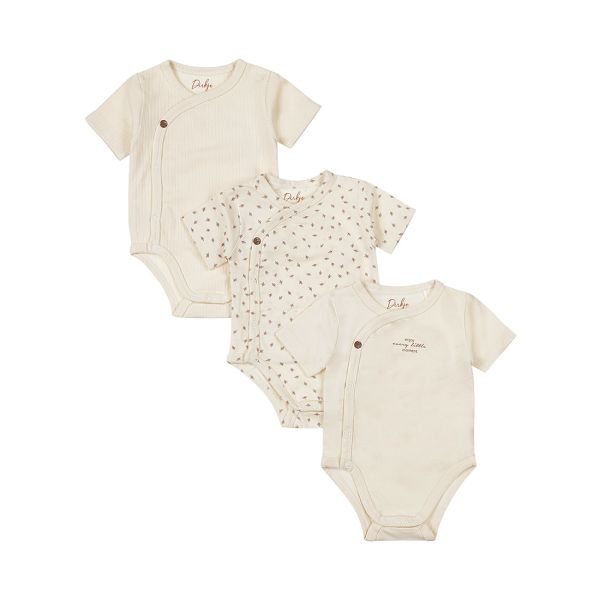 Dirkje Romper Overslag Korte Mouw Off White 3-Pack 62/68 Dirkje Romper Overslag Korte Mouw Off White 3-Pack 62/68