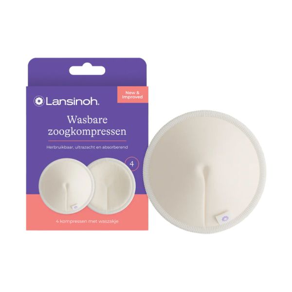 Lansinoh Wasbare Zoogkompressen - 4 Stuks