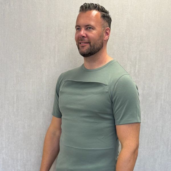 Womboo Buidelshirt - Man - Maat XXL - Groen / Grijs