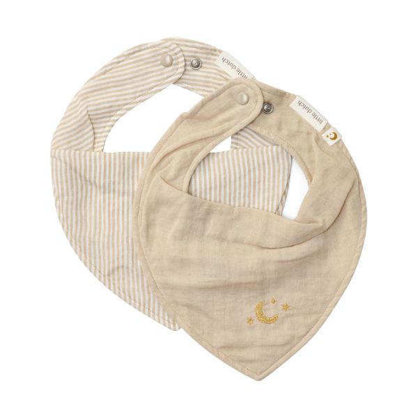 Little Dutch Pure Bandana Slab - Set van 2 - Soft Beige Little Dutch Pure Bandana Slab - Set van 2 - Soft Beige