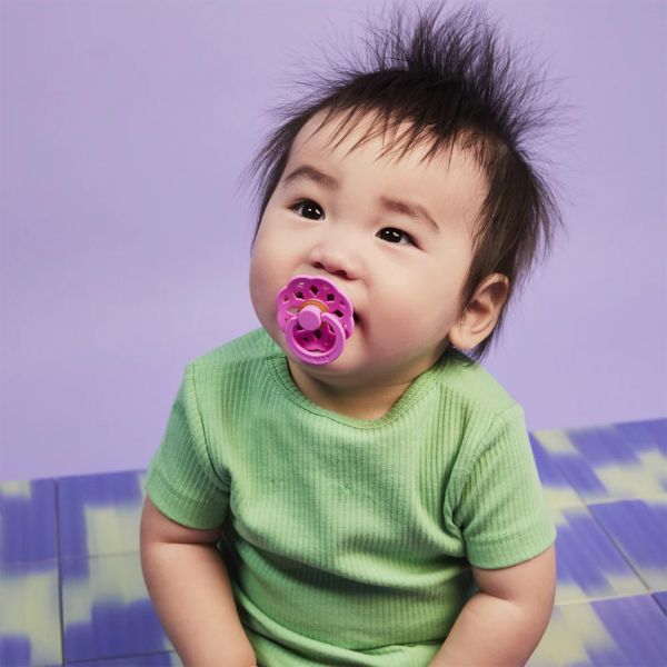 BiBs Boheme Fopspeen - Rond - 2 Stuks - 0-6 Mnd - Bubblegum / Peri